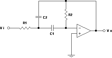 Filter Deliyannis Second Order Bandpass I inverting