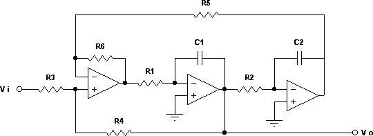 Filter KHN (Non-Inverting Input) Second Order Bandpass inverting