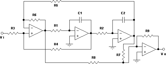 Filter KHN (Non-Inverting Input) Second Order Notch inverting