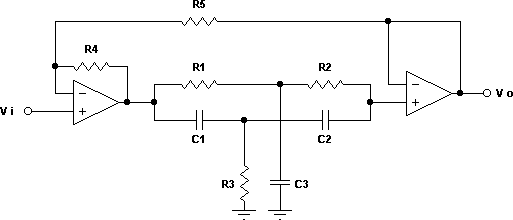 Filter Twin-T Second Order Notch I non-inverting