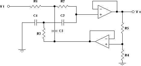 Filter Twin-T Second Order Lowpass non-inverting