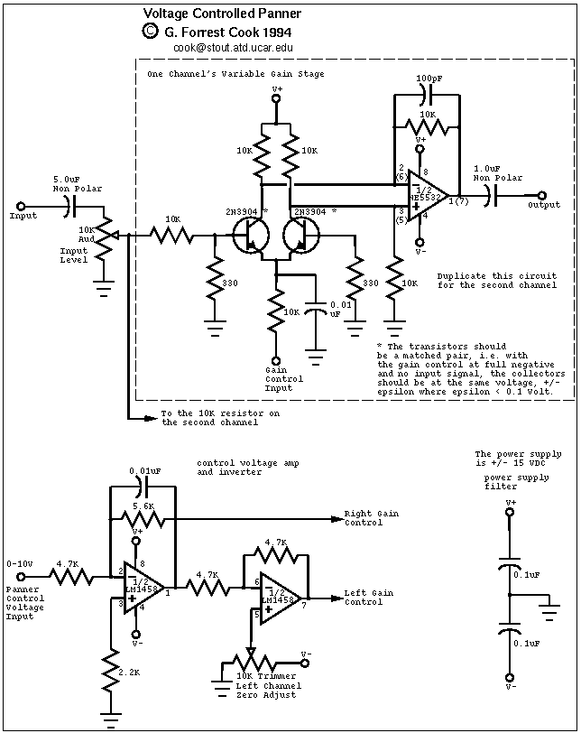 Voltage Controlled Audio Panner